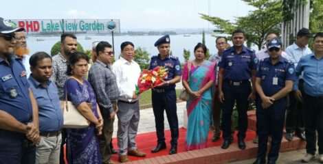 রাঙামাটির ফিসারী বাঁধে লেক ভিউ গার্ডেনে পুলিশ বক্সের উদ্বোধন