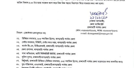 সাজেকে পর্যটকদের ভ্রমণে জেলা প্রশাসনের দ্বিতীয় বার নিষেধাজ্ঞা