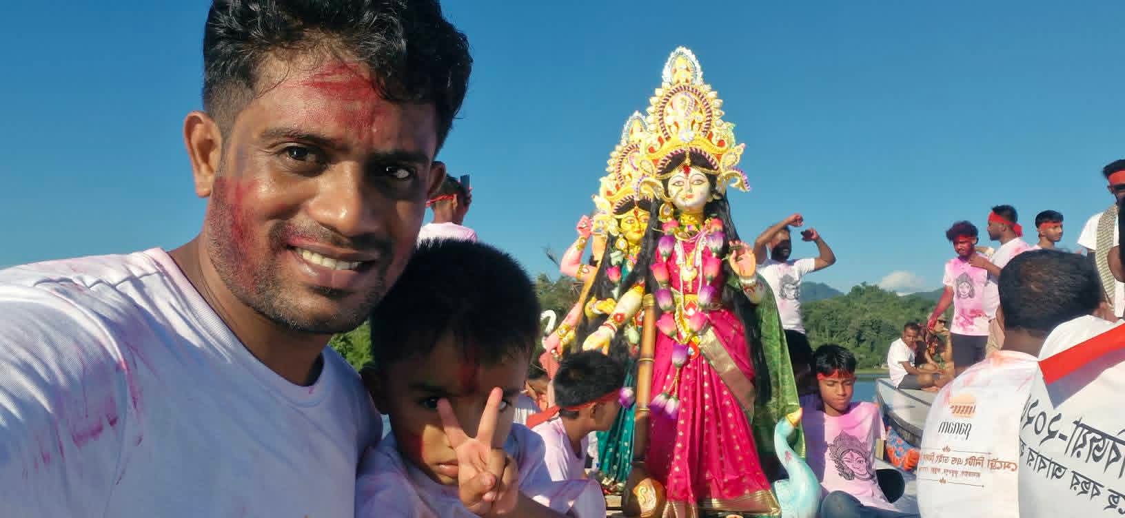 বিলাইছড়িতে রাইংখ্যং নদীতে প্রতিমা বিসর্জনে শেষ হলো দুর্গাপূজা